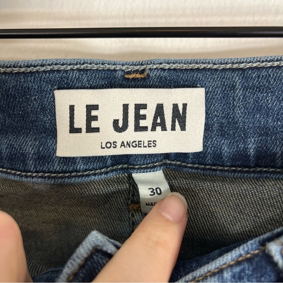 Le Jean Stella Crop Flare Jeans Luna Medium Blue Size 30 - Picture 5 of 7